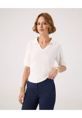 Polo Para Mujer Manga Corta Color Blanco Marca Patprimo #30110456 Patprimo