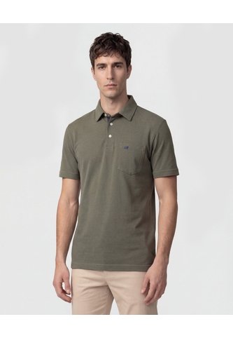 Polo Unicolor, Cuello Duro Con Bolsillo Y Silueta Regular Fit  Para Hombre Verde Patprimo Patprimo