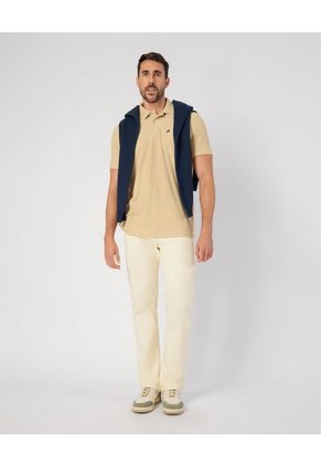 Polo Unicolor Con Bolsillo   Para Hombre Amarillo Patprimo