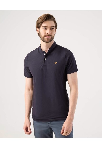 Polo Cuello Mao  Para Hombre Azul Patprimo