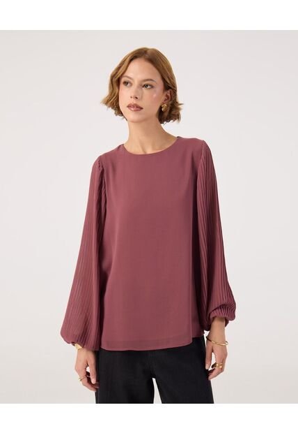 Blusa Para Mujer Manga Larga Color Vino Marca Patprimo #30123609