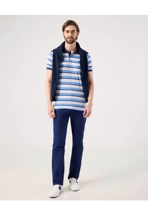 Polo Cuello Tejido Con Bolsillo Para Hombre Azul Patprimo
