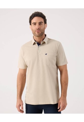 Polo Unicolor Con Bolsillo   Para Hombre Beige Patprimo Patprimo