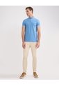 Polo Cuello Mao Con Bolsillo Ribete Texturizada  Para Hombre Azul Patprimo de Patprimo