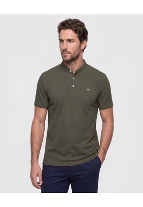 Polo Unicolor Con Bordado Para Hombre Verde Patprimo