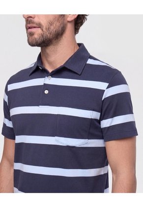 Polo Cuello Duro Para Hombre Azul Patprimo