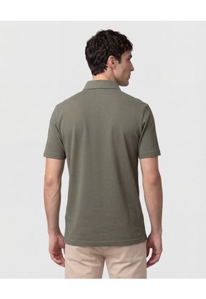 Polo Unicolor, Cuello Duro Con Bolsillo Y Silueta Regular Fit  Para Hombre Verde Patprimo