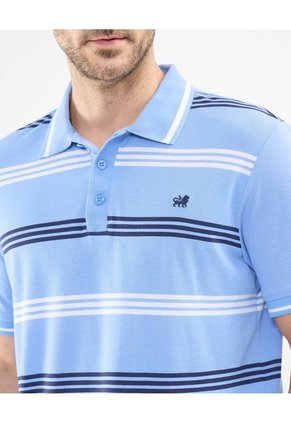Polo Tejida Con Franjas Para Hombre Azul Patprimo