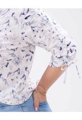 Camiseta Para Mujer Manga 3/4 Cuello Redondo Color Crema Marca Patprimo #14091411