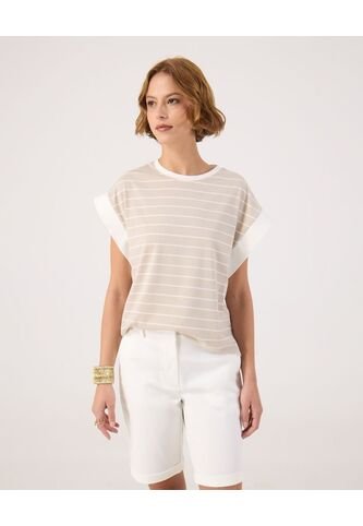 Camiseta Para Mujer Manga Corta Cuello Redondo Color Café Marca Patprimo #30093876 Patprimo