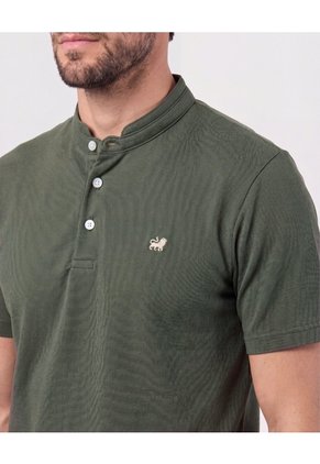 Polo Unicolor Con Bordado Para Hombre Verde Patprimo