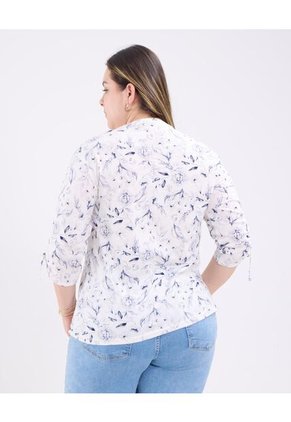 Camiseta Para Mujer Manga 3/4 Cuello Redondo Color Crema Marca Patprimo #14091411