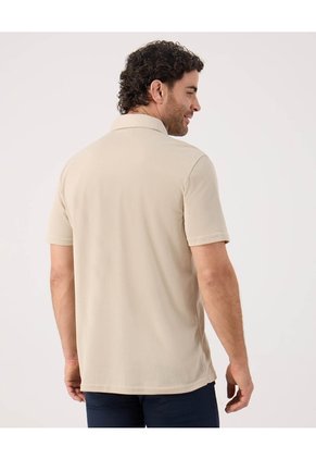 Polo Unicolor Con Bolsillo   Para Hombre Beige Patprimo