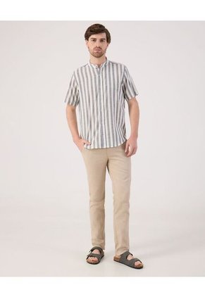 Camisa Para Hombre Manga Corta Sin Bolsillo Cuello Neru Color Azul Marca Patprimo #44013176