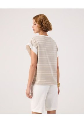 Camiseta Para Mujer Manga Corta Cuello Redondo Color Café Marca Patprimo #30093876