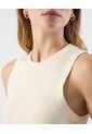 Camiseta Básica Cuello Redondo   Para Mujer Beige Patprimo de Patprimo