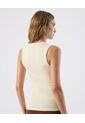 Camiseta Básica Cuello Redondo   Para Mujer Beige Patprimo de Patprimo
