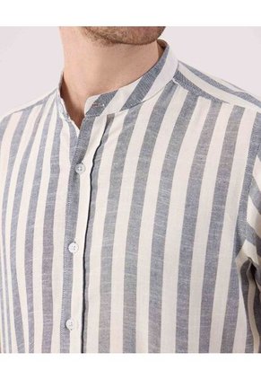 Camisa Para Hombre Manga Corta Sin Bolsillo Cuello Neru Color Azul Marca Patprimo #44013176