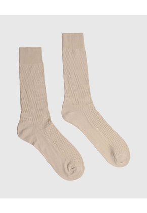 Medias Nylon Con Diseño X1 Para Hombre Beige Patprimo