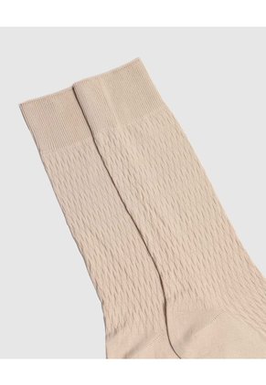Medias Nylon Con Diseño X1 Para Hombre Beige Patprimo