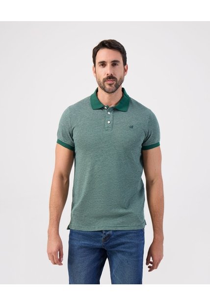 Polo Unicolor Con Textura, Cuello Y Puños Tejidos, Silueta Slim Fit, Lineas  Para Hombre Verde Patprimo