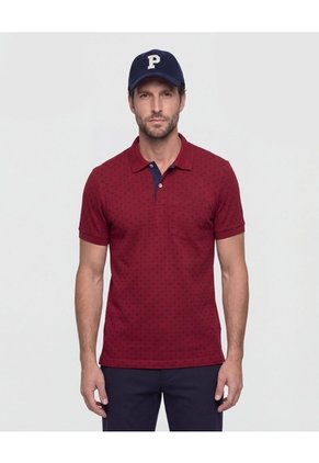 Polo Cuello Tejido Estampada Para Hombre Cereza Patprimo