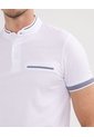 Polo Cuello Mao Unicolor Con Bolsillo Ribete  Para Hombre Blanco Patprimo de Patprimo
