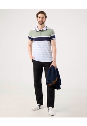 Polo Preteñida, Cuello Y Puños Tejidos, Silueta Slim Fit Blanco  Para Hombre Blanco Patprimo