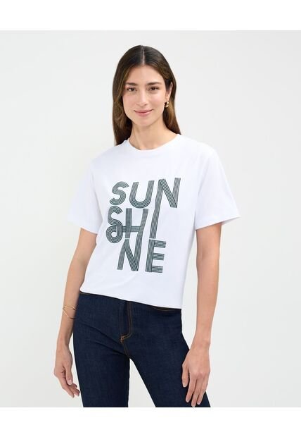 Camiseta Para Mujer Manga Corta Cuello Redondo Color Blanco Marca Patprimo #30093644