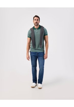 Polo Unicolor Con Textura, Cuello Y Puños Tejidos, Silueta Slim Fit, Lineas  Para Hombre Verde Patprimo