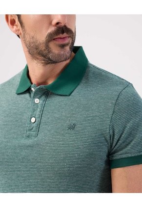 Polo Unicolor Con Textura, Cuello Y Puños Tejidos, Silueta Slim Fit, Lineas  Para Hombre Verde Patprimo
