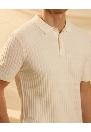 Polo  Para Hombre Cuello Tejido Sin Bolsillo Color Crema Marca Patprimo #44112794