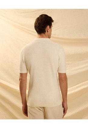 Polo  Para Hombre Cuello Tejido Sin Bolsillo Color Crema Marca Patprimo #44112794