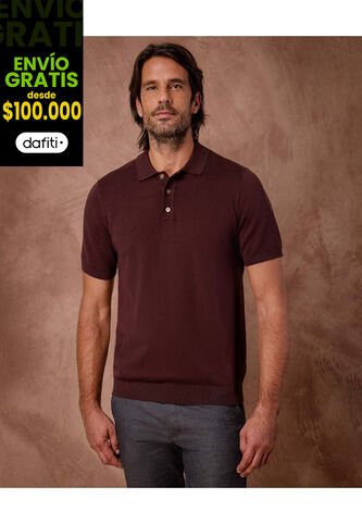 Polo  Para Hombre Cuello Tejido Sin Bolsillo Color Café Marca Patprimo #44112790 Patprimo