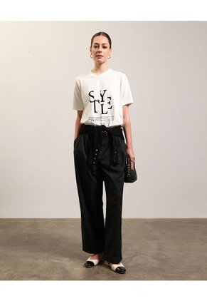 Camiseta  Para Mujer Manga Corta Moda Color Crudo Marca Patprimo #30097861