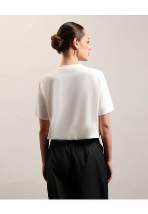 Camiseta  Para Mujer Manga Corta Moda Color Crudo Marca Patprimo #30097861