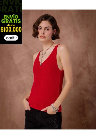 Camiseta  Para Mujer Manga Sisa Cuello Redondo Color Rojo Marca Patprimo #30093894 Patprimo