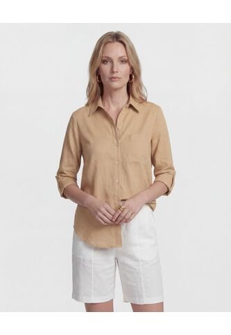 Camisa  Para Mujer Manga Larga Color Café Marca Patprimo #30017801 Patprimo