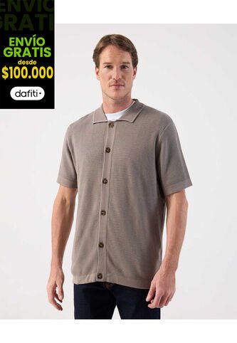 Polo  Para Hombre Cuello Tejido Sin Bolsillo Color Café Marca Patprimo #44112772 Patprimo