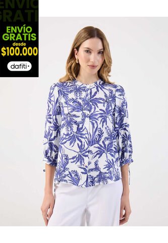 Blusa  Para Mujer Manga 3/4 Color Azul Marca Patprimo #30123623 Patprimo