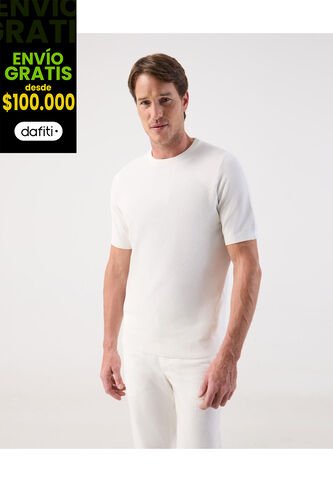 Camiseta  Para Hombre Manga Corta Cuello Redondo Color Blanco Marca Patprimo #44090959 Patprimo