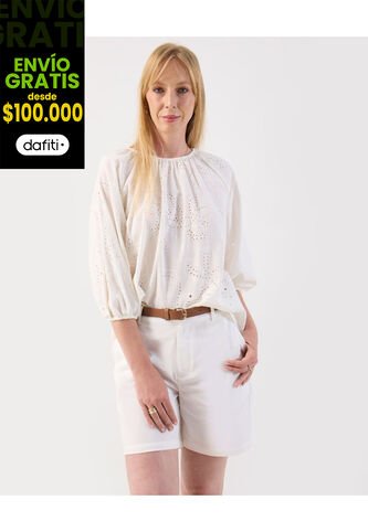 Blusa  Para Mujer Manga 3/4 Color Blanco Marca Patprimo #30123568 Patprimo