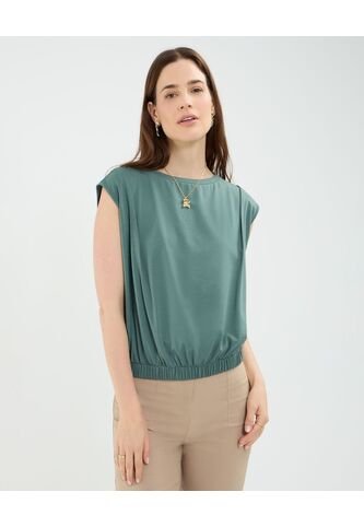 Camiseta Para Mujer Manga Corta Cuello Redondo Color Verde  Marca Patprimo #30093719 Patprimo