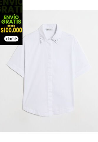Camisa  Para Mujer Manga Corta Color Blanco Marca Patprimo #30010766 Patprimo