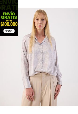 Camisa  Para Mujer Manga Larga Color Gris Marca Patprimo #30010730 Patprimo