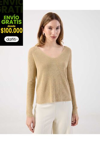 Saco  Para Mujer Cuello V Color Café Marca Patprimo #30330655 Patprimo