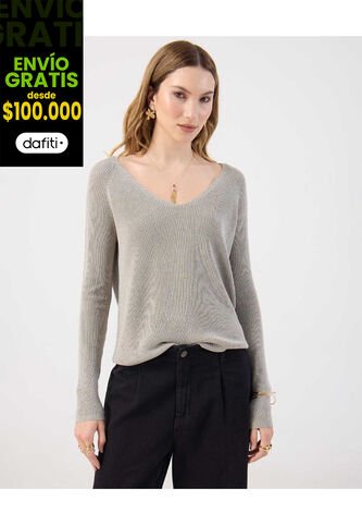 Saco  Para Mujer Cuello V Color Gris Marca Patprimo #30330655 Patprimo