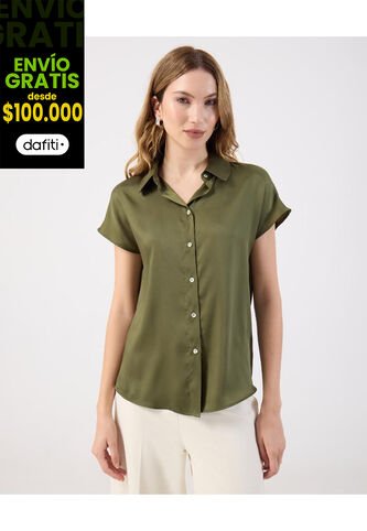 Camisa  Para Mujer Manga Corta Color Verde Marca Patprimo #30010749 Patprimo