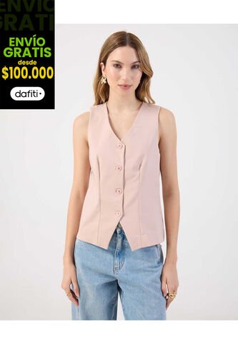 Chaleco  Para Mujer Plano Color Rosado Marca Patprimo #30250048 Patprimo