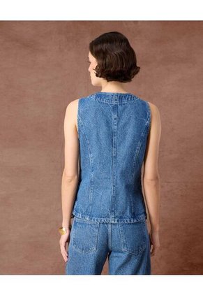 Chaleco  Para Mujer Plano Color Azul Marca Patprimo #30250050